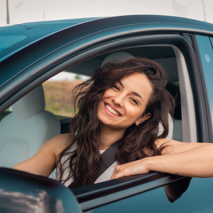 girl in car